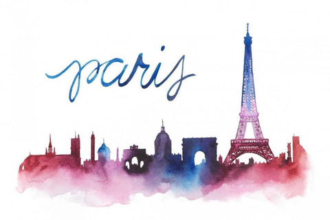 World Cities Skyline V Black Ornate Wood Framed Art Print with Double Matting by Popp, Grace