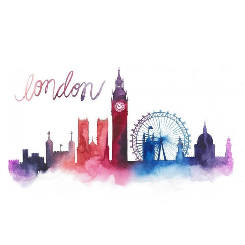 World Cities Skyline VI Black Modern Wood Framed Art Print by Popp, Grace