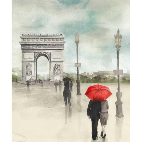 Rainy Day Lovers II Black Modern Wood Framed Art Print by Popp, Grace