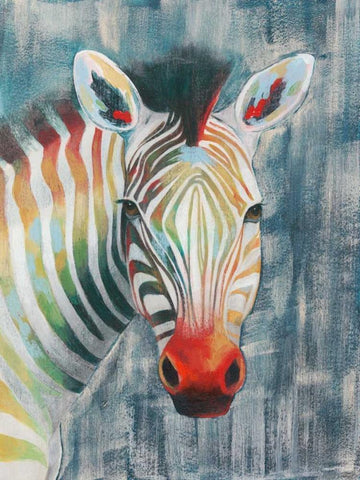 Prism Zebra I White Modern Wood Framed Art Print with Double Matting by Popp, Grace