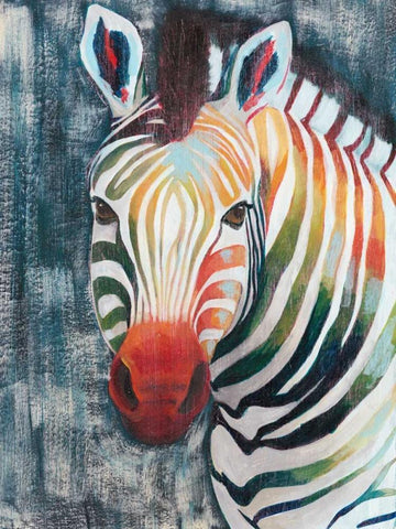 Prism Zebra II Black Ornate Wood Framed Art Print with Double Matting by Popp, Grace
