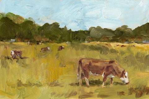 Rural View I White Modern Wood Framed Art Print with Double Matting by Harper, Ethan