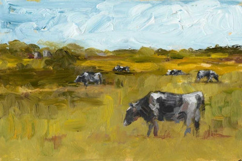 Rural View II Black Ornate Wood Framed Art Print with Double Matting by Harper, Ethan