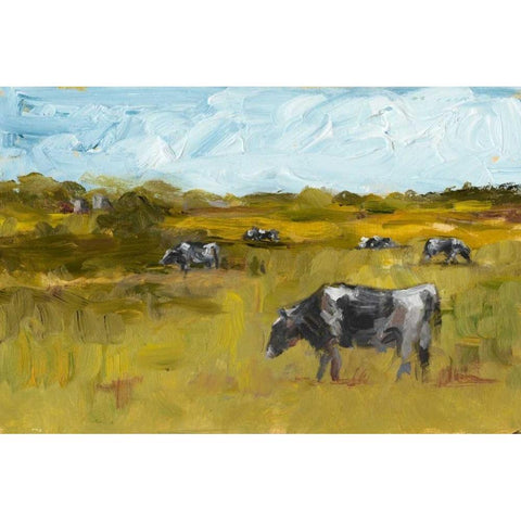 Rural View II White Modern Wood Framed Art Print by Harper, Ethan