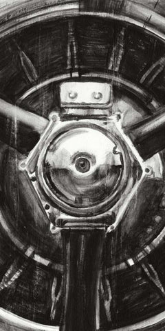 Vintage Propeller II White Modern Wood Framed Art Print with Double Matting by Harper, Ethan