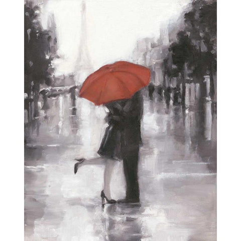 Caught in the Rain Black Modern Wood Framed Art Print with Double Matting by Harper, Ethan