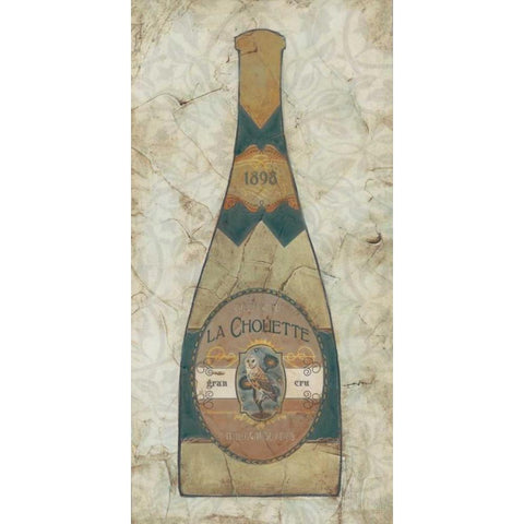 Vintage Champagne II White Modern Wood Framed Art Print by Vess, June Erica