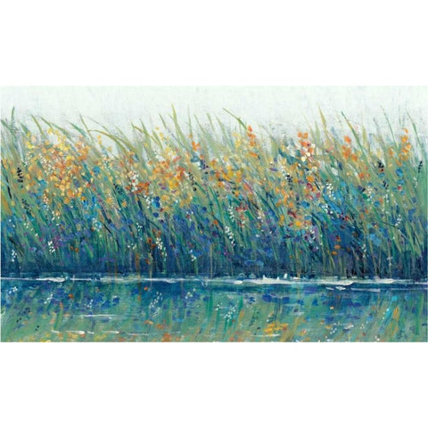 Wildflower Reflection II White Modern Wood Framed Art Print by OToole, Tim