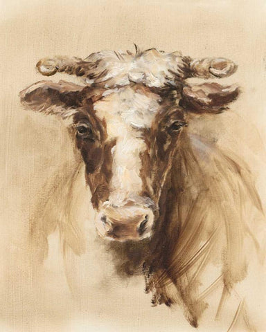 Western Ranch Animals II White Modern Wood Framed Art Print with Double Matting by Harper, Ethan