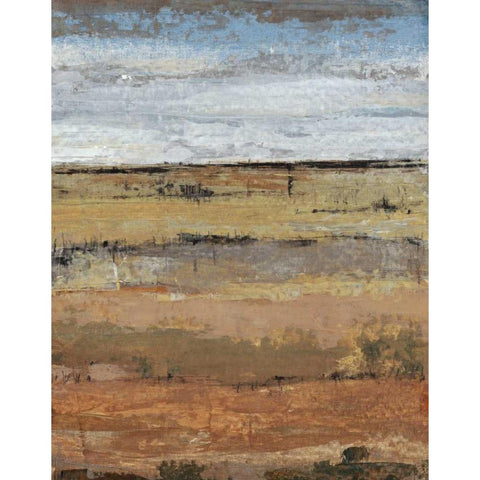 Field Layers II Black Modern Wood Framed Art Print with Double Matting by OToole, Tim