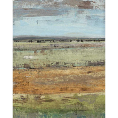 Field Layers III Black Modern Wood Framed Art Print with Double Matting by OToole, Tim