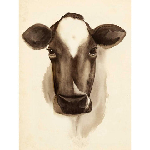 Watercolor Barn Animals IV Black Modern Wood Framed Art Print with Double Matting by Popp, Grace