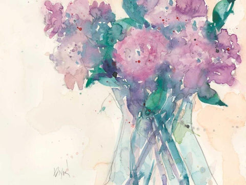 Something Floral II Black Ornate Wood Framed Art Print with Double Matting by Dixon, Samuel