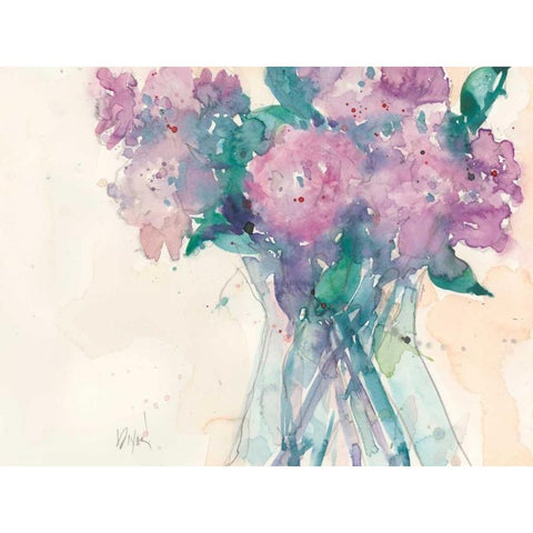 Something Floral II Gold Ornate Wood Framed Art Print with Double Matting by Dixon, Samuel