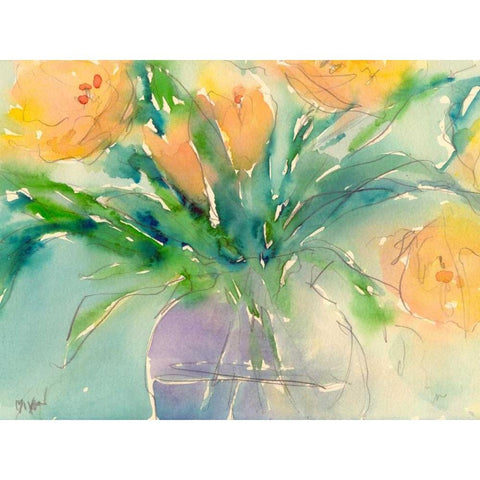 Something Floral III White Modern Wood Framed Art Print by Dixon, Samuel