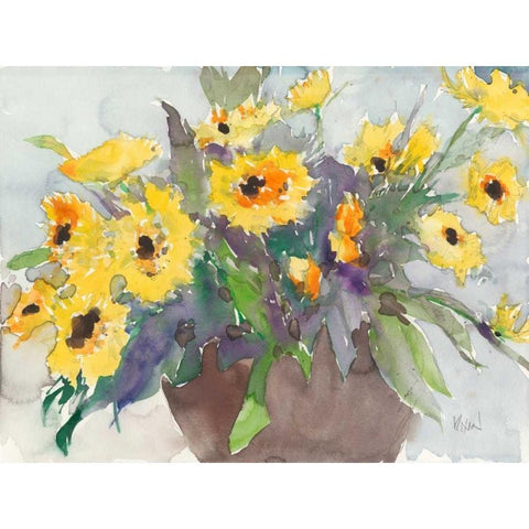 Something Floral V Gold Ornate Wood Framed Art Print with Double Matting by Dixon, Samuel