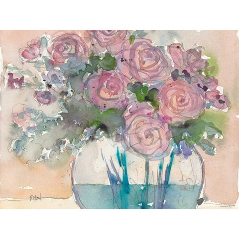 Something Floral VI Black Modern Wood Framed Art Print by Dixon, Samuel