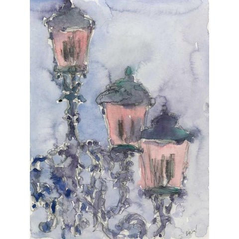 Venice Watercolors II Black Modern Wood Framed Art Print by Dixon, Samuel