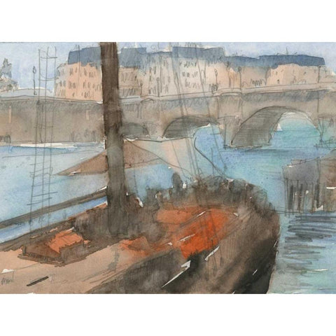 Venice Watercolors IV White Modern Wood Framed Art Print by Dixon, Samuel