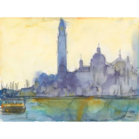 Venice Watercolors VI Gold Ornate Wood Framed Art Print with Double Matting by Dixon, Samuel