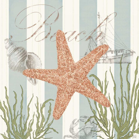 Seashells by the Seashore I Gold Ornate Wood Framed Art Print with Double Matting by Reynolds, Jade