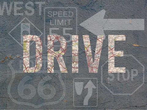 Garage Sign II White Modern Wood Framed Art Print with Double Matting by Studio W