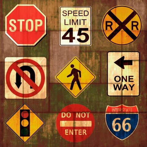 Garage Sign IV Black Ornate Wood Framed Art Print with Double Matting by Studio W