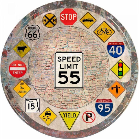 Garage Sign VI Black Modern Wood Framed Art Print with Double Matting by Studio W