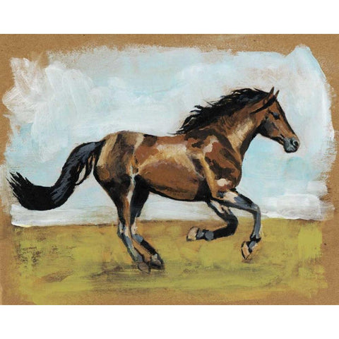 Equestrian Studies I White Modern Wood Framed Art Print by McCavitt, Naomi