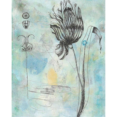 Botanical Abstract I White Modern Wood Framed Art Print by McCavitt, Naomi