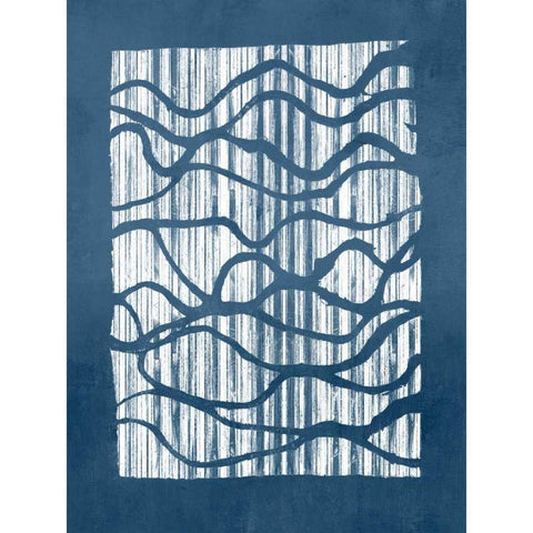 Inverse Indigo Black Modern Wood Framed Art Print with Double Matting by Goldberger, Jennifer