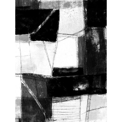 Dynamic Deconstruct II Black Modern Wood Framed Art Print with Double Matting by Goldberger, Jennifer