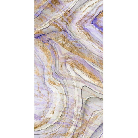 Amethyst and Gold I Black Modern Wood Framed Art Print with Double Matting by Studio W