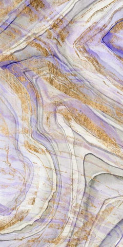 Amethyst and Gold I White Modern Wood Framed Art Print with Double Matting by Studio W