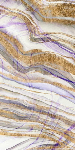 Amethyst and Gold II White Modern Wood Framed Art Print with Double Matting by Studio W