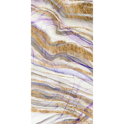 Amethyst and Gold II Black Modern Wood Framed Art Print by Studio W
