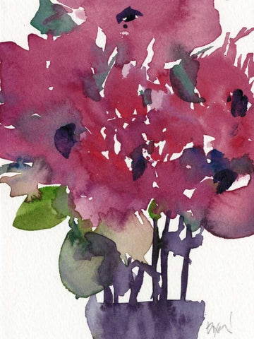 Floral Between II White Modern Wood Framed Art Print with Double Matting by Dixon, Samuel