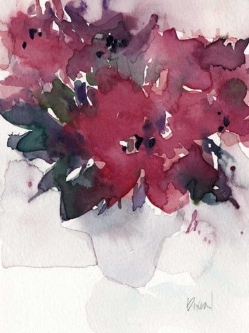 Floral Between III White Modern Wood Framed Art Print with Double Matting by Dixon, Samuel