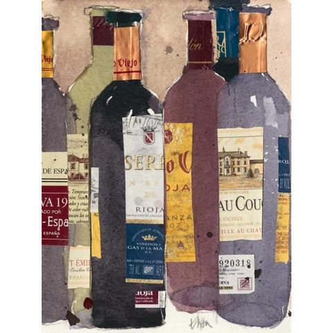 Red Wine Tasting II White Modern Wood Framed Art Print by Dixon, Samuel