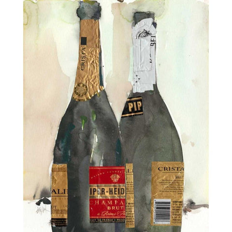 After the Bubbly I Gold Ornate Wood Framed Art Print with Double Matting by Dixon, Samuel