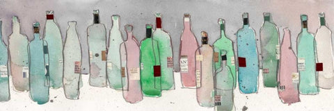 Wine Party III White Modern Wood Framed Art Print with Double Matting by Dixon, Samuel