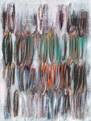 Paint Scribble I White Modern Wood Framed Art Print with Double Matting by Fuchs, Jodi