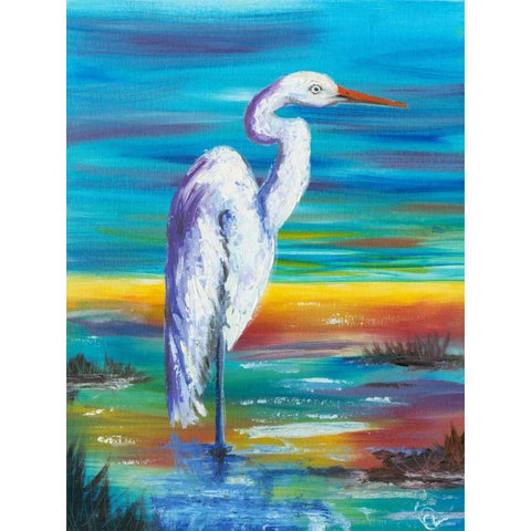 Yellow Heron I Black Modern Wood Framed Art Print with Double Matting by Brewington, Olivia