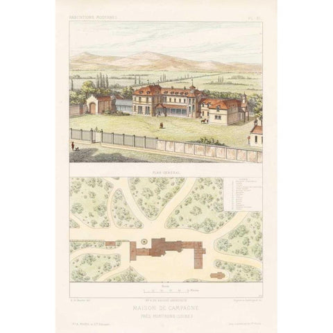 Habitations Modernes I Black Modern Wood Framed Art Print with Double Matting by Morel, A.