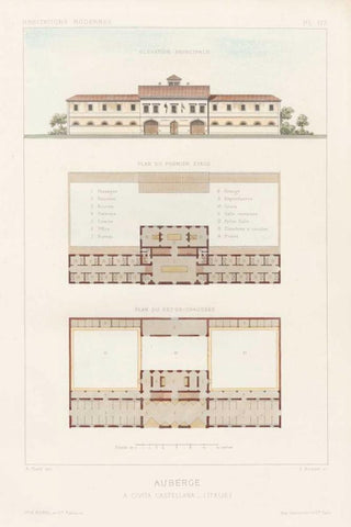Habitations Modernes II Black Ornate Wood Framed Art Print with Double Matting by Morel, A.