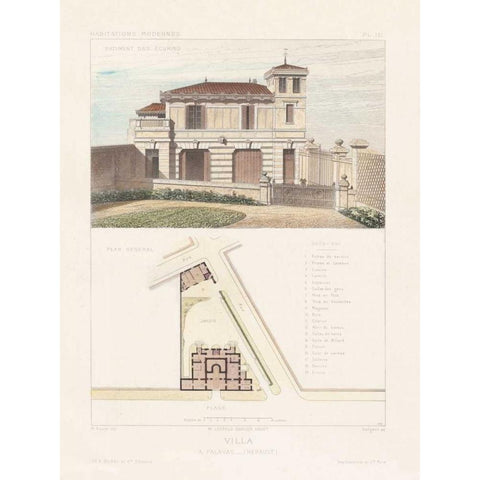 Habitations Modernes III White Modern Wood Framed Art Print by Morel, A.