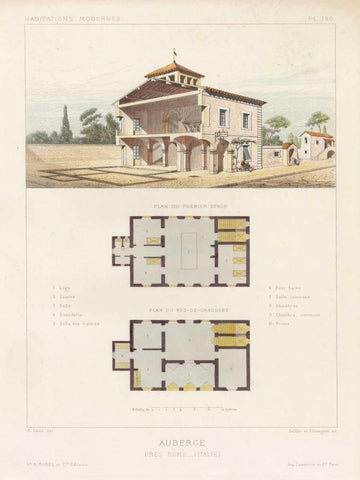 Habitations Modernes IV White Modern Wood Framed Art Print with Double Matting by Morel, A.