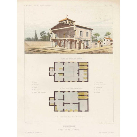 Habitations Modernes IV White Modern Wood Framed Art Print by Morel, A.