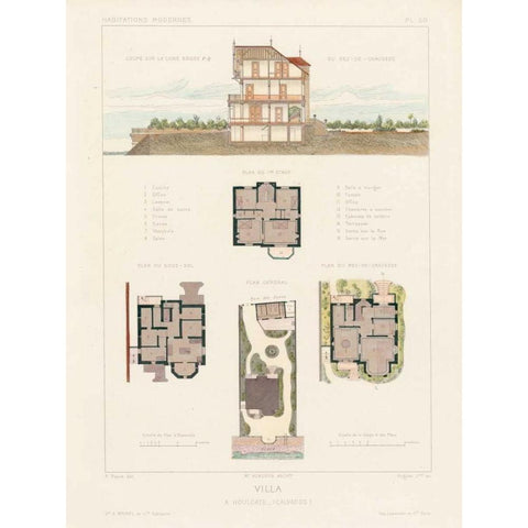 Habitations Modernes V White Modern Wood Framed Art Print by Morel, A.