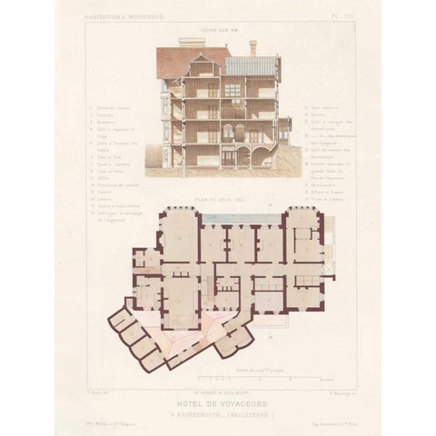 Habitations Modernes VI Gold Ornate Wood Framed Art Print with Double Matting by Morel, A.